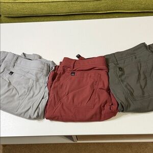Prana Men's Cargo Shorts - Gray, Red, and Olive